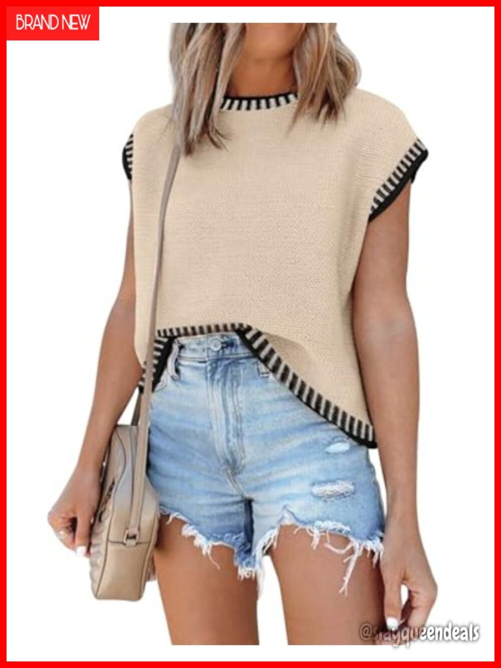 Women's Cap Sleeve Knit Sweater Vest Sleeveless Summer Top